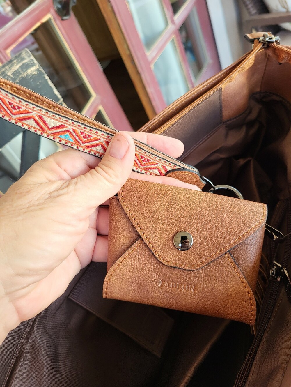 Fadeon Brown Quilted Soft Faux Leather Extra Large Laptop Tote With Strap. - Picture 13 of 16
